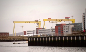 Yellow gantry cranes in Belfast | NICRC