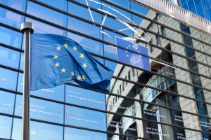 European Union flag outside a building | NICRC