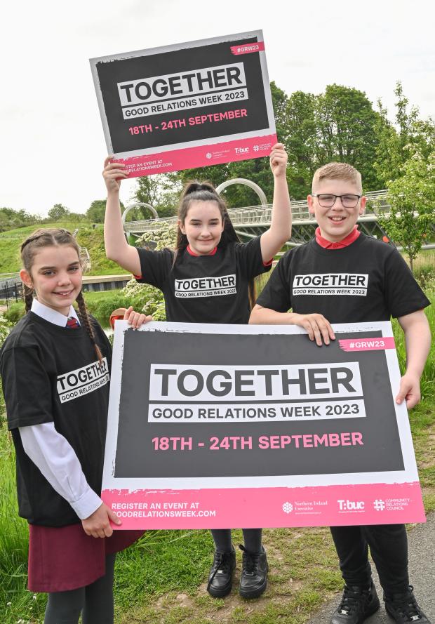 Pictured (left to right) is Zara McMahon from Victoria College Preparatory School and Lexi Morphew-Newell and Reid Mairs from Donegall Road Primary School.