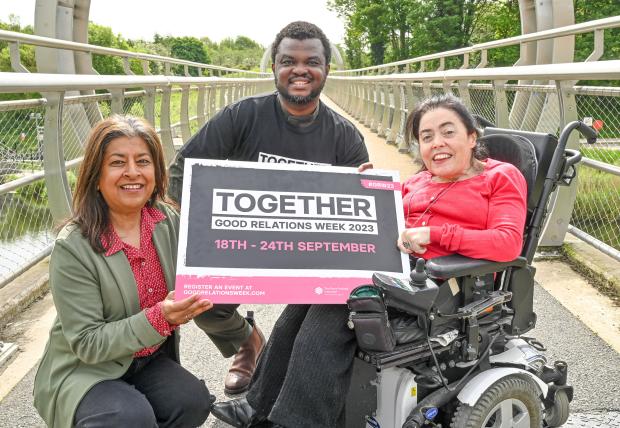Pictured (left to right) is Angila Chada, Executive Director at Springboard, Kanmi Abayomi, Founder of Ethnic Minority Sports Organisations Northern Ireland (EMSONI) and Joanne Sansome, long-time campaigner on behalf of those with disabilities.